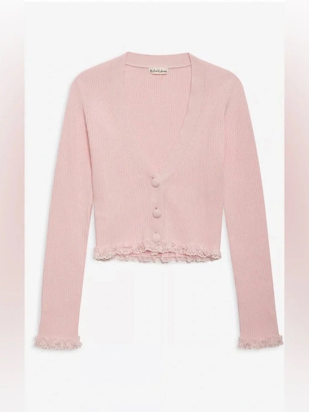 For Love & Lemons Nina Cropped Cardigan | Pink | XS | NWT